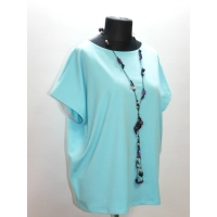 Bluza z krótkim rękawkiem typu KIMONO luźny fason - turkusowa